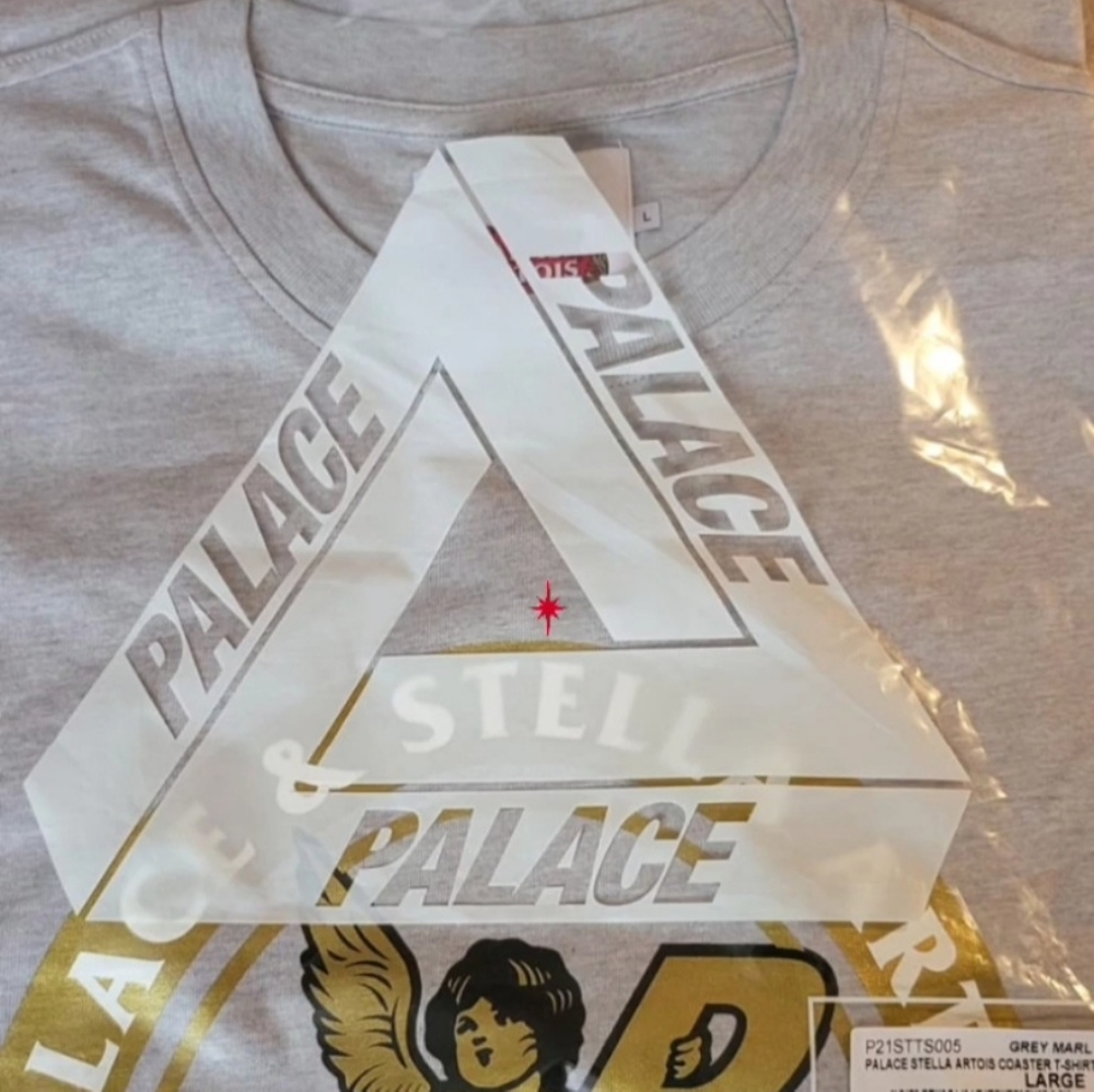 Palace x Stella Artois T Gray Large
